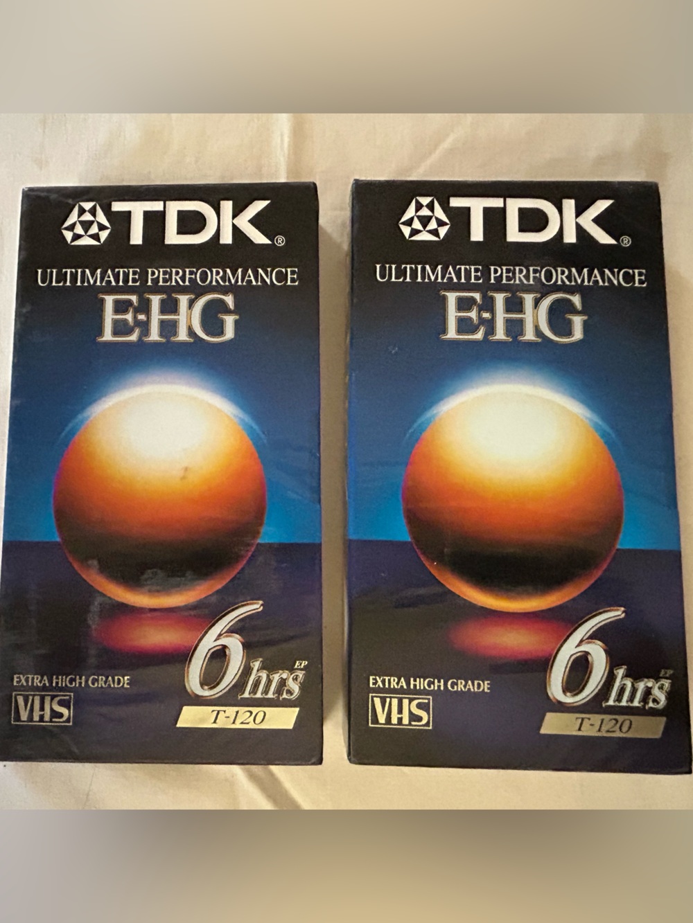 TDK Ultimate Performance EHG T-120 Extra High Grade VHS Tapes Set Of 2New Sealed